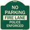 Signmission No Parking Fire Lane Police Enforced Heavy-Gauge Aluminum Sign, 18" x 18", G-1818-23734 A-DES-G-1818-23734 - alternate 1